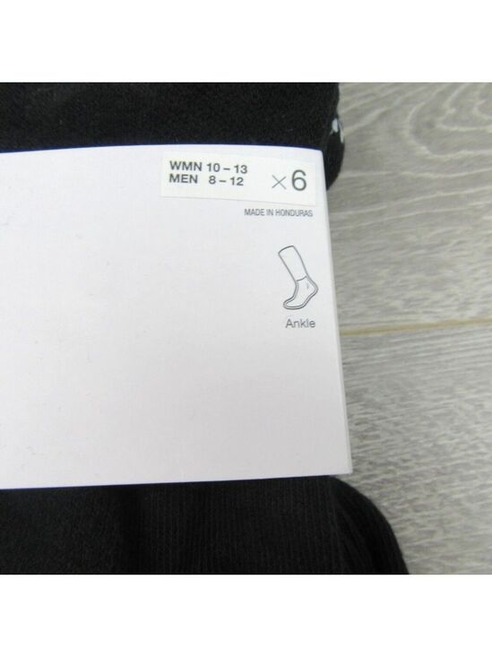 Nike Everyday Plus Cushioned Ankle Socks 6 Pack Mens Size 8-12 Black Dri-Fit NEW - Picture 4 of 9
